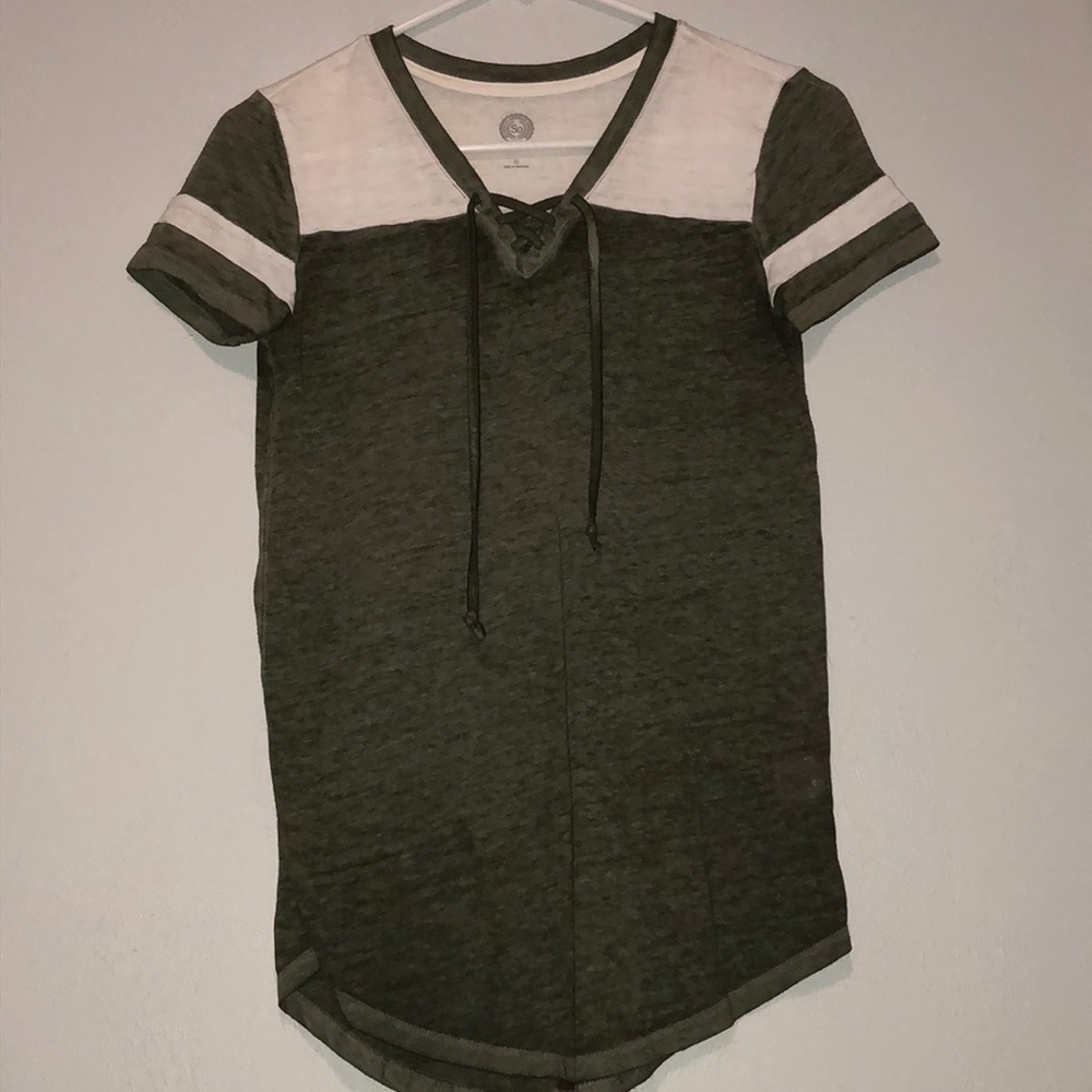 Army Green & White ‘So’ Shirt